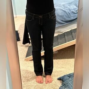 NWOT Vintage Bullhead Black Straight Leg Jeans 7 Short